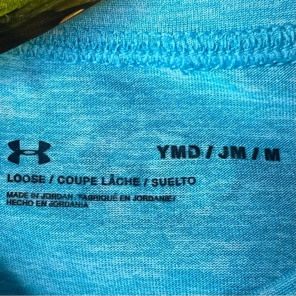 Under Armour Boys Aqua Blue Tee Sz Med - Picture 2 of 5
